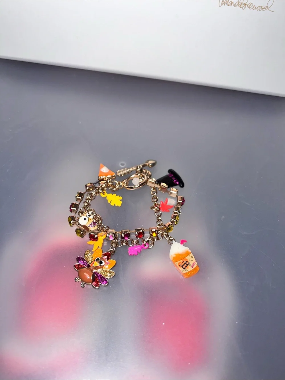 Betsy Johnson Thanksgiving Theme Charm Bracelet - Picture 1 of 6